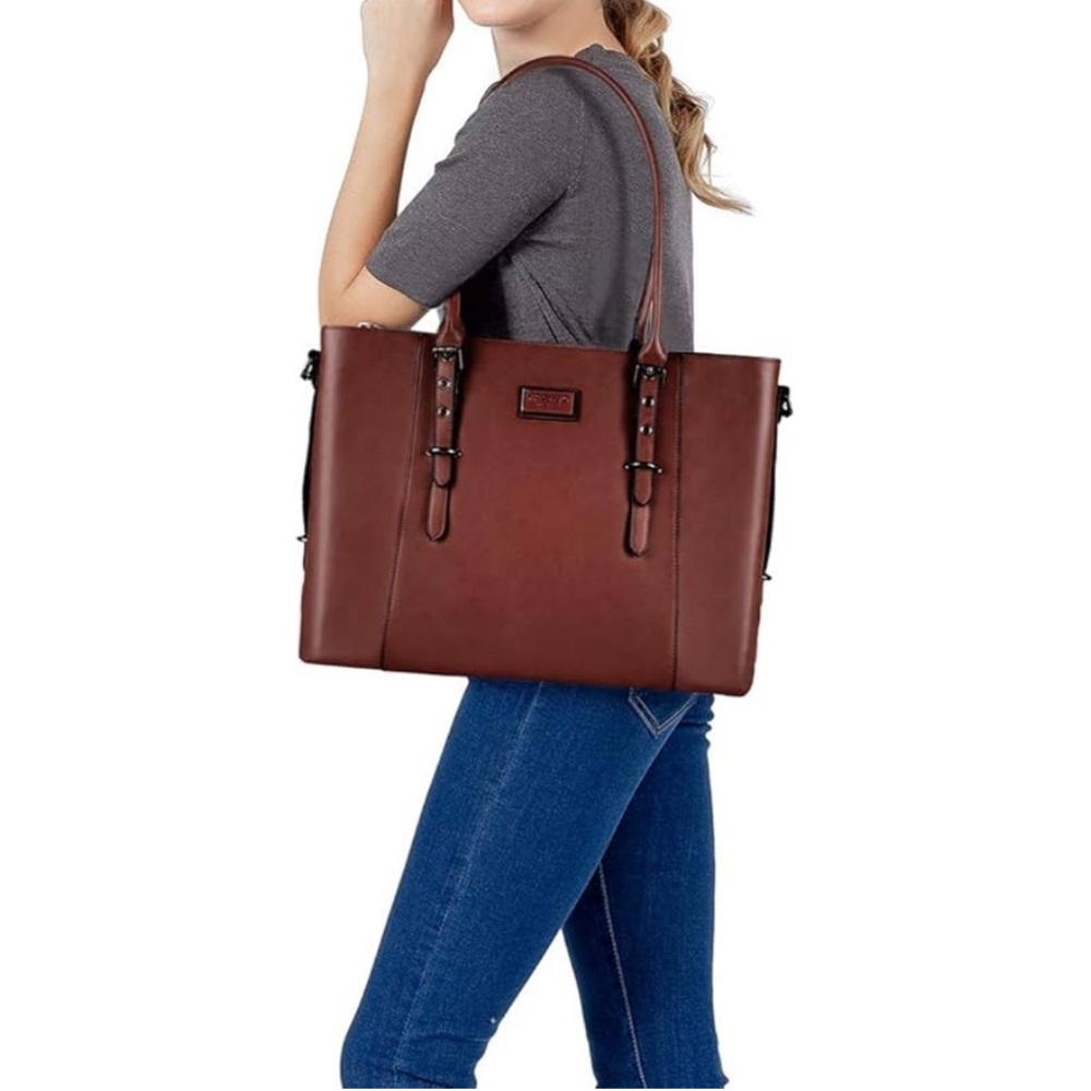 Elegant Brown Leather Tote Bag